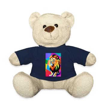 Leo Polygon Arc-en-ciel coloré sauvage Faune sauvage - Nounours - bleu marine - Devant