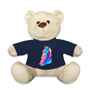 Unicorn Mädchen Einhorn Fabeltier Einhörner - Teddy - French Navy - Vorne
