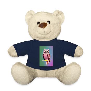 Eule Wütend Polygon Waldtier Wildnis Vogel Nacht - Teddy - French Navy - Vorne