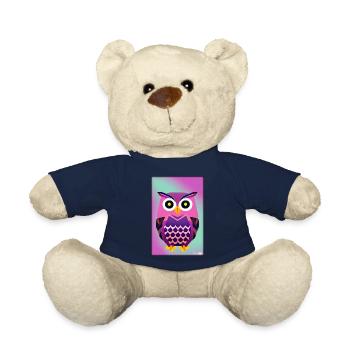 Eule Wütend Polygon Waldtier Wildnis Vogel Nacht - Teddy - French Navy - Vorne