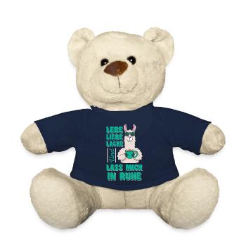 Lebe Liebe Lache & Lass Mich In Ruhe Lama - Teddy - French Navy - Vorne