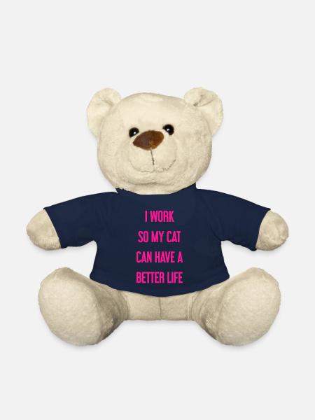 I'm working for a better cat's life! - Teddy Bear - french navy