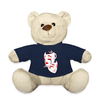 Beautiful female paint art Face colorful woman - Teddy Bear - french navy - Front