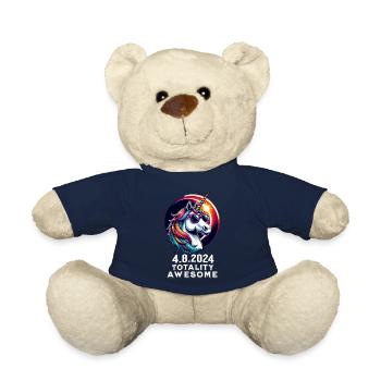 Unicorn in Sunglasses Solar Eclipse 2024 - Teddy Bear - french navy - Front