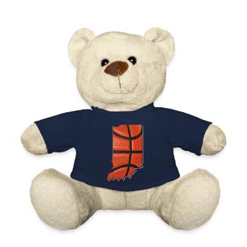 Real Basketball in the Indiana State Map - Teddy Bear - french navy - Front