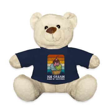 Boule de crème glacée molle Gaufre Crème glacée - Nounours - bleu marine - Devant