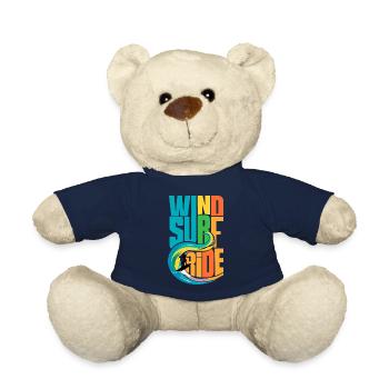 Farbenfrohe Windsurf-Ride-Action-Kunst - Lebendige Gewässer - Teddy - French Navy - Vorne