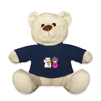 Maneki Neko Japan Glücksbringer - Teddy - French Navy - Vorne