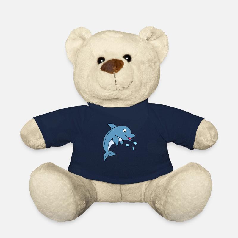 Dauphin avec des gouttes d'eau - Nounours - bleu marine