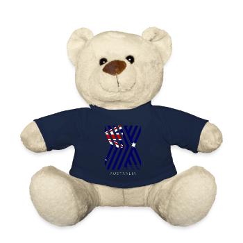 Drapeau australien sous drapeau australien - Nounours - bleu marine - Devant