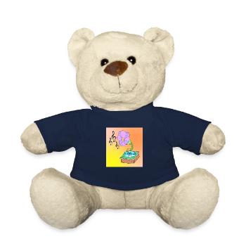 Musikblüte Blumen Surreale Musik Liebhaber Design - Teddy - French Navy - Vorne