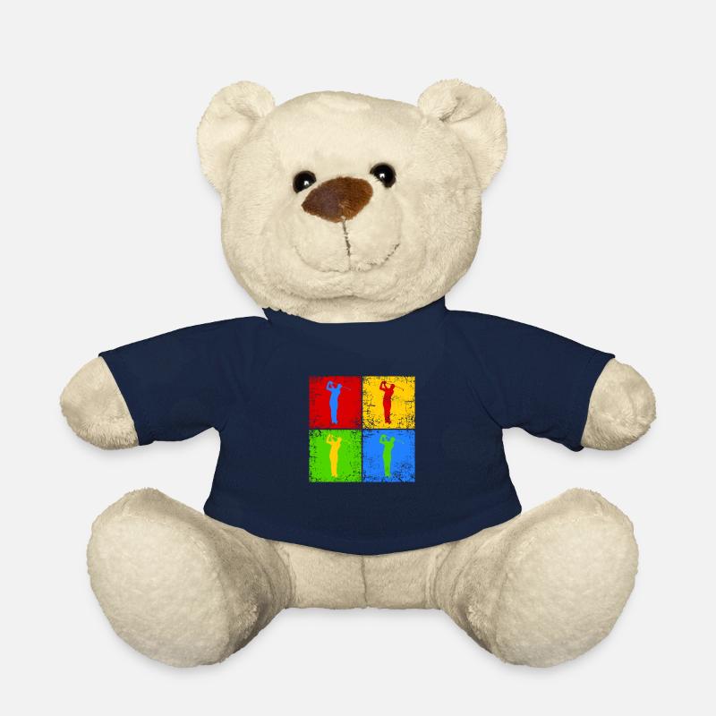 Golfer Golf Golfers Pop Art - Teddy Bear - french navy
