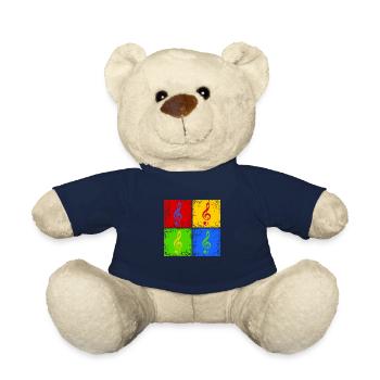 Clef Pop Art - Nounours - bleu marine - Devant