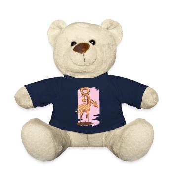 Giraffe Cartoon mit 8 im Hals. - Teddy - French Navy - Vorne