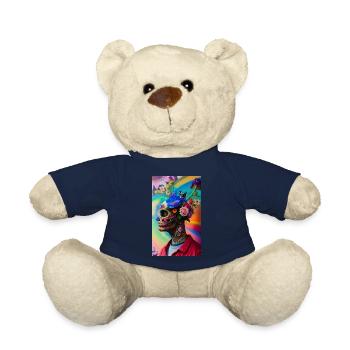 ARTWORK Flower Skull Head Guy - Teddy - French Navy - Vorne