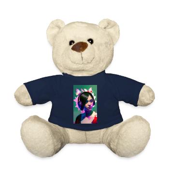ARTWORK Headphones Girl Lea - Teddy Bear - french navy - Front