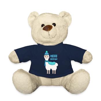 Bobby das Lama wünscht Merry Christmas - Teddy - French Navy - Vorne