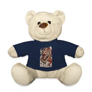 Asiatischer Drache Japan Stil Streetwear Retro - Teddy - French Navy - Vorne