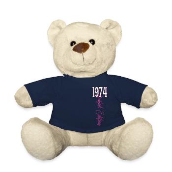1974 Vintage anniversaire drôles dictons - Nounours - bleu marine - Devant