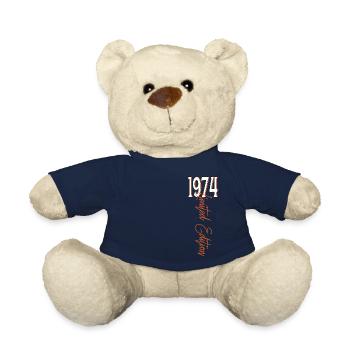 1974 Vintage anniversaire drôles dictons - Nounours - bleu marine - Devant