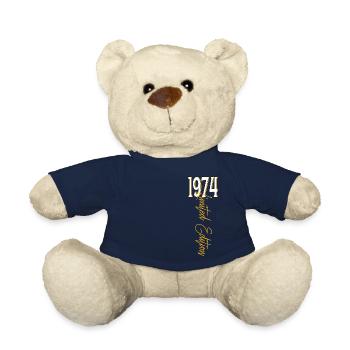 1974 Vintage anniversaire drôles dictons - Nounours - bleu marine - Devant