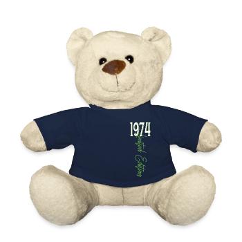1974 Vintage anniversaire drôles dictons - Nounours - bleu marine - Devant