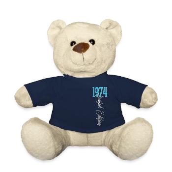 1974 Vintage anniversaire drôles dictons - Nounours - bleu marine - Devant