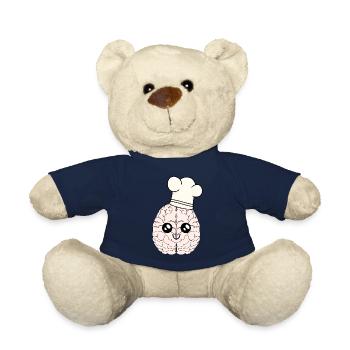 Gehirn Koch Kochmütze schlau kochen Kochkunst - Teddy - French Navy - Vorne