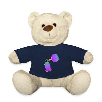 Spray can graffiti - Teddy Bear - french navy - Front