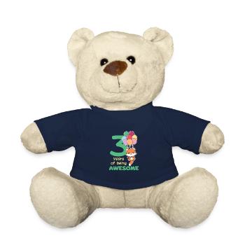 Fuchs zum 3. Geburtstag Kinder drei Jahre alt - Teddy - French Navy - Vorne