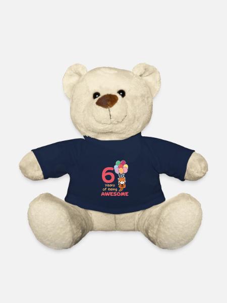 Roter Panda zum 6. Geburtstag Kinder sechs Jahre - Teddy - French Navy