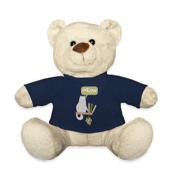 Funny Cats meow - Teddy Bear - french navy - Front