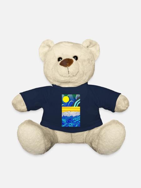 sea,sand,sky,sun graffiti landscape - Teddy Bear - french navy