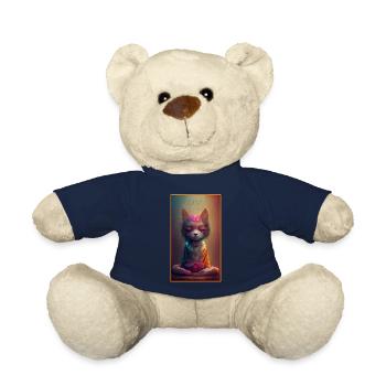 Cat meditates - esotericism, yoga, zen, shiva - Teddy Bear - french navy - Front