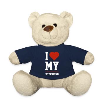 I Love My Boyfriend - Boyfriend Funny Gift - Teddy Bear - french navy - Front