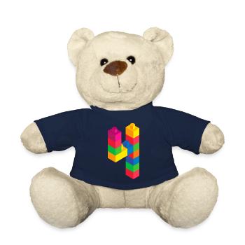 Cute Block Building 4th Birthday Gift 4 ans - Nounours - bleu marine - Devant