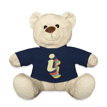 Lettre i rétro - Nounours - bleu marine - Devant