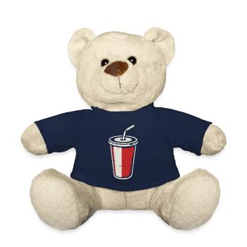 Cola Becher mit Strohhalm - eisgekühlt trinken - Teddy - French Navy - Vorne