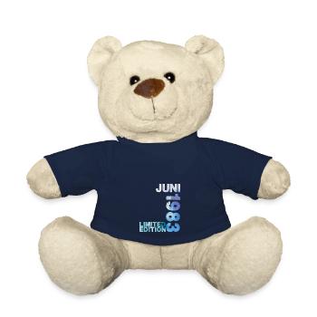 40th Birthday 40 Year Limited Edition June 1983 - Teddy Bear - french navy - Front