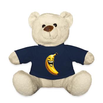 LAUGHING BANANA HAPPY FRUIT HAPPY SMILE JOKE - Teddy Bear - french navy - Front