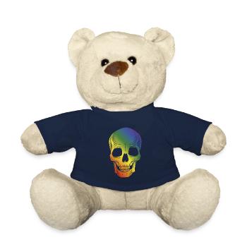 Schädel Totenkopf Halloween bunt regenbogenfarbend - Teddy - French Navy - Vorne
