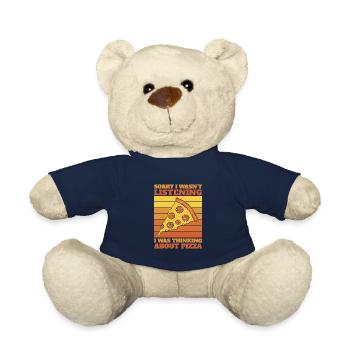 Pizza Retro - Ich denke an Pizza - Teddy - French Navy - Vorne