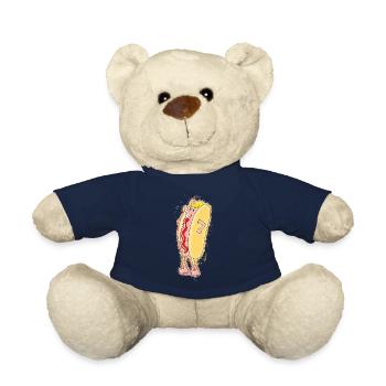 Hotdog sausage bright glowing - Teddy Bear - french navy - Front
