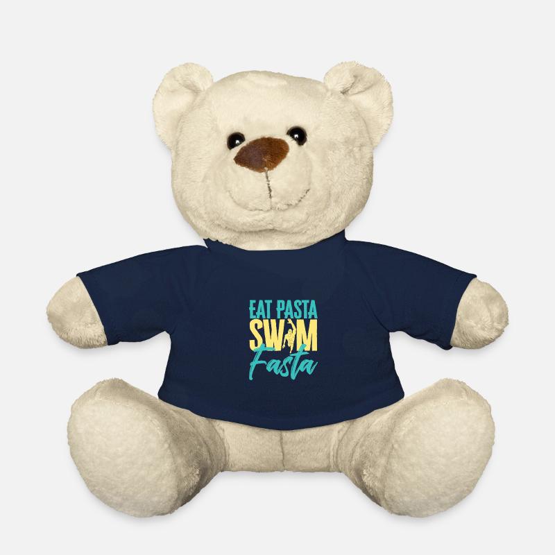 Eat Pasta Swim Fasta Funny Swimming - Teddy - French Navy