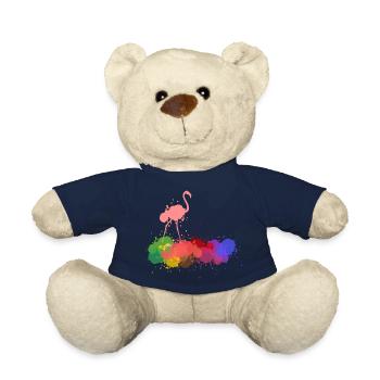 Flamingo Farbkleckse - Teddy - French Navy - Vorne
