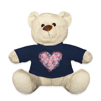 Coeur rose - Nounours - bleu marine - Devant