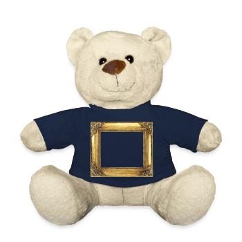 🖼️ Decorated Golden Picture Frame - Teddy Bear - french navy - Front