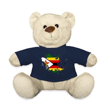 Drapeau du Zimbabwe comme une touche de couleur - Nounours - bleu marine - Devant
