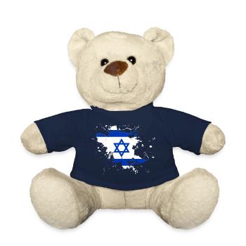 Israel flag as a splash of color - Teddy Bear - french navy - Front