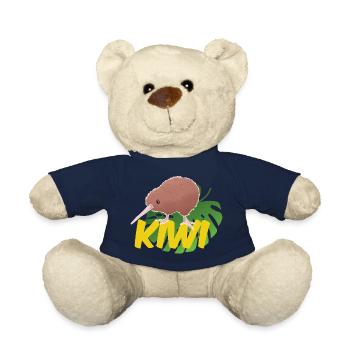 Kiwi sur une feuille - Nounours - bleu marine - Devant